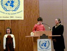Победители европейского конкурса сочинений — трое молодых людей из Венгрии, Чешской Республики и Австрии — получили награды в Организации Объединённых Наций в Женеве. 